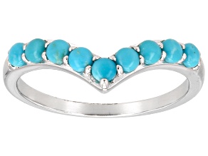 Blue Sleeping Beauty Turquoise Rhodium Over Sterling Silver Ring