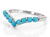 Blue Sleeping Beauty Turquoise Rhodium Over Sterling Silver Ring