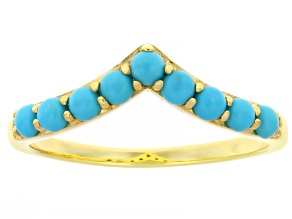 Blue Sleeping Beauty Turquoise 18K Gold Over Sterling Silver Ring