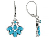 Sleeping Beauty Turquoise Rhodium Over Sterling Silver Earrings