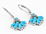 Sleeping Beauty Turquoise Rhodium Over Sterling Silver Earrings