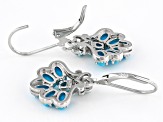 Sleeping Beauty Turquoise Rhodium Over Sterling Silver Earrings