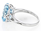 Sky Blue Topaz Rhodium Over Sterling Silver Ring 4.68ctw