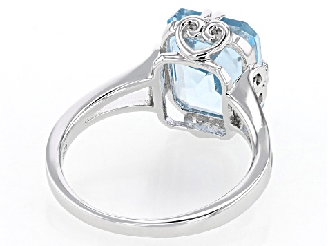 Sky Blue Topaz Rhodium Over Sterling Silver Ring 4.68ctw