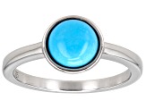 Blue Sleeping Beauty Turquoise Rhodium Over Sterling Silver Ring