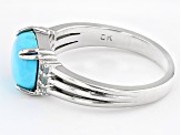 Blue Sleeping Beauty Turquoise Rhodium Over Sterling Silver Ring 0.10ctw