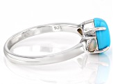 Sleeping Beauty Turquoise Rhodium Over Sterling Silver Ring