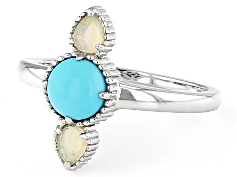 Sleeping Beauty Turquoise Rhodium Over Sterling Silver Ring