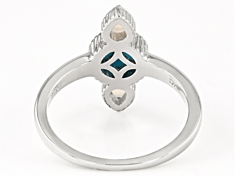 Sleeping Beauty Turquoise Rhodium Over Sterling Silver Ring