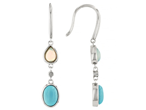 Sleeping Beauty Turquoise Rhodium Over Sterling Silver Earrings