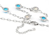 Sleeping Beauty Turquoise Rhodium Over Sterling Silver Station Necklace
