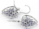 Blue Tanzanite Rhodium Over Sterling Silver Earrings 3.74ctw