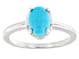 Sleeping Beauty Turquoise Rhodium Over Sterling Silver Earrings and Ring Set
