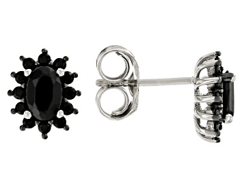 Picture of Black Spinel Rhodium Over Sterling Silver Earrings 1.46ctw