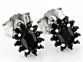 Black Spinel Rhodium Over Sterling Silver Earrings 1.46ctw