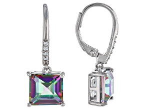 Multi-Color Quartz Rhodium Over Sterling Silver Earrings 4.13ctw