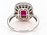 Lab Created Ruby Rhodium Over Sterling Silver Ring 4.01ctw