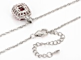 Lab Created Ruby Rhodium Over Sterling Silver Pendant with Chain 4.01ctw