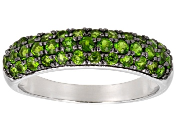 Picture of Green Chrome Diopside Rhodium Over Sterling Silver Ring 1.18ctw