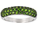 Green Chrome Diopside Rhodium Over Sterling Silver Ring 1.18ctw