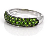 Green Chrome Diopside Rhodium Over Sterling Silver Ring 1.18ctw