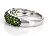 Green Chrome Diopside Rhodium Over Sterling Silver Ring 1.18ctw