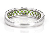 Green Chrome Diopside Rhodium Over Sterling Silver Ring 1.18ctw