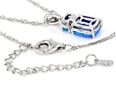 Blue Lab Created Opal Rhodium Over Sterling Silver Pendant with Chain 0.63ct