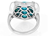 Blue Composite Turquoise Rhodium Over Sterling Silver Heart Ring