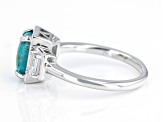 Blue Composite Turquoise Rhodium Over Sterling Silver Ring 0.22ctw