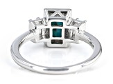 Blue Composite Turquoise Rhodium Over Sterling Silver Ring 0.22ctw