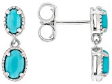 Blue Sleeping Beauty Turquoise Rhodium Over Sterling Silver Earrings