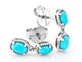 Blue Sleeping Beauty Turquoise Rhodium Over Sterling Silver Earrings