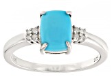 Sleeping Beauty Turquoise Rhodium Over Sterling Silver Ring