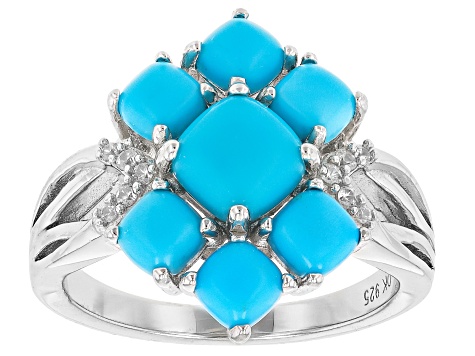 Sleeping Beauty Turquoise Rhodium Over Sterling Silver Ring - SHD440 ...