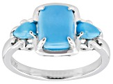 Blue Sleeping Beauty Turquoise Rhodium Over Sterling Silver Ring
