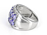 Tanzanite Rhodium Over Sterling Silver Band Ring 2.25ctw