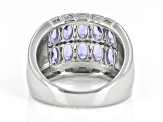 Tanzanite Rhodium Over Sterling Silver Band Ring 2.25ctw