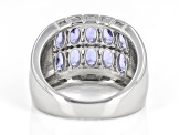 Tanzanite Rhodium Over Sterling Silver Band Ring 2.25ctw