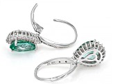 Green Lab Created Spinel Rhodium Over Sterling Silver Earrings 6.22ctw