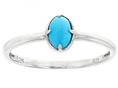 Blue Sleeping Beauty Turquoise Rhodium Over Sterling Silver Set of 3 Rings  - SHD457 | JTV.com