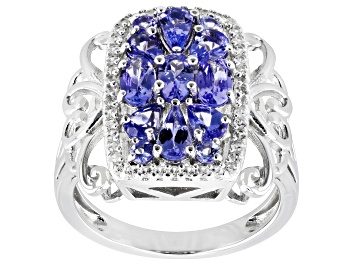 Picture of Tanzanite Rhodium Over Sterling Silver Ring 1.78ctw