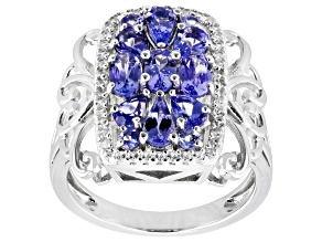 Tanzanite Rhodium Over Sterling Silver Ring 1.78ctw