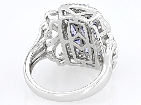 Tanzanite Rhodium Over Sterling Silver Ring 1.78ctw