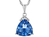 Color Change Fluorite Rhodium Over Sterling Silver Pendant with Chain 6.56ctw