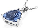 Color Change Fluorite Rhodium Over Sterling Silver Pendant with Chain 6.56ctw