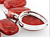 Red Coral Rhodium Over Sterling Silver Necklace