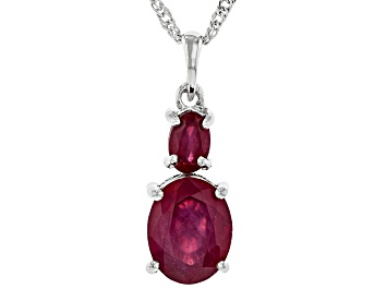 Picture of Mahaleo(R) Ruby Rhodium Over Sterling Silver Pendant with Chain 3.73ctw