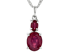 Mahaleo(R) Ruby Rhodium Over Sterling Silver Pendant with Chain 3.73ctw
