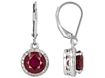 Picture of Red Mahaleo® Ruby Rhodium Over Sterling Silver Earrings 5.14ctw